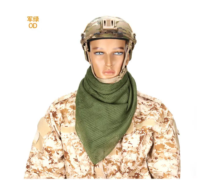 Cotton Camouflage Tactical Mesh Scarf Sniper Face Veil Camping Hunting Multi Purpose Hiking Scarve Ghillie Suit Clothes