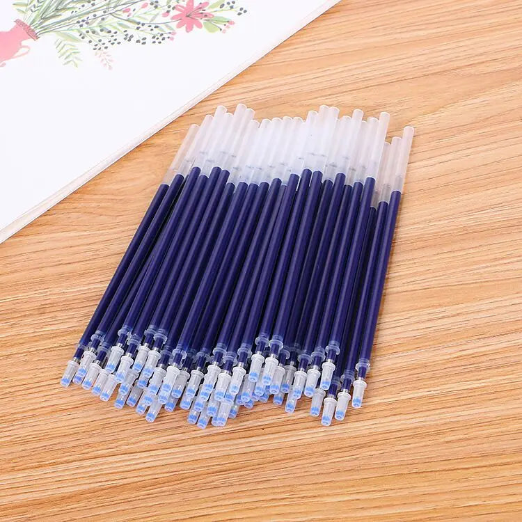 50pcs Wholesale Stationery Black Refills 0.5mm Factory Direct Office Kawaii Stationary Pen Refill Colorful Student Supplies