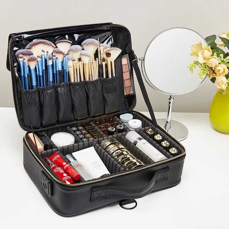 Professional Makeup Box Large Capacity Makeup Artist Portable Cosmetic Brush Organize Case Storage Bag Travel For Women 2024