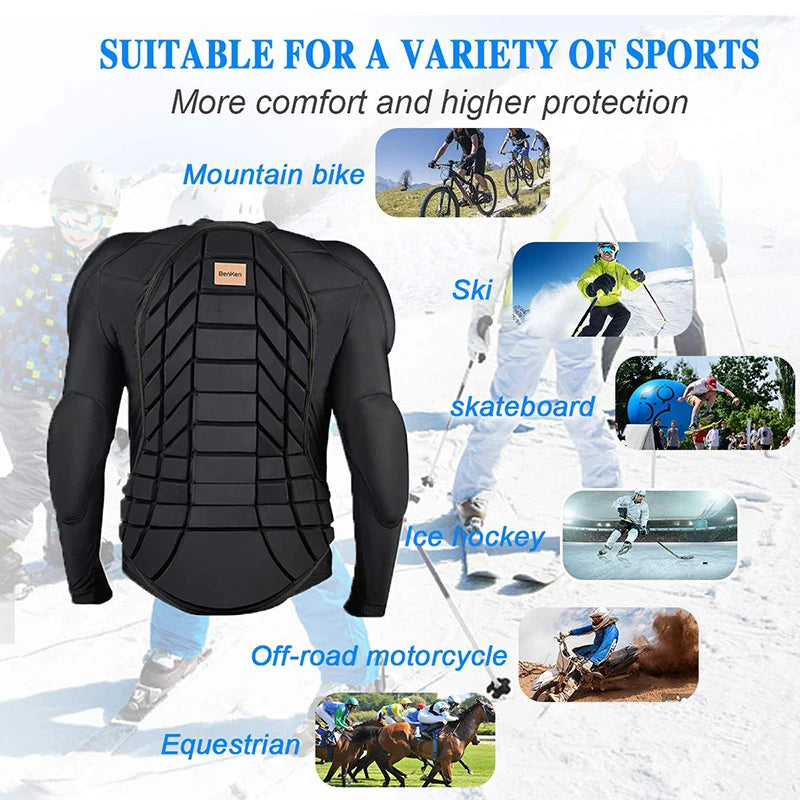 BenKen Skiing Anti-Collision Sports Shirts Ultra Light Protective Gear Outdoor Sports Anti-Collision Armor Spine Back Protector