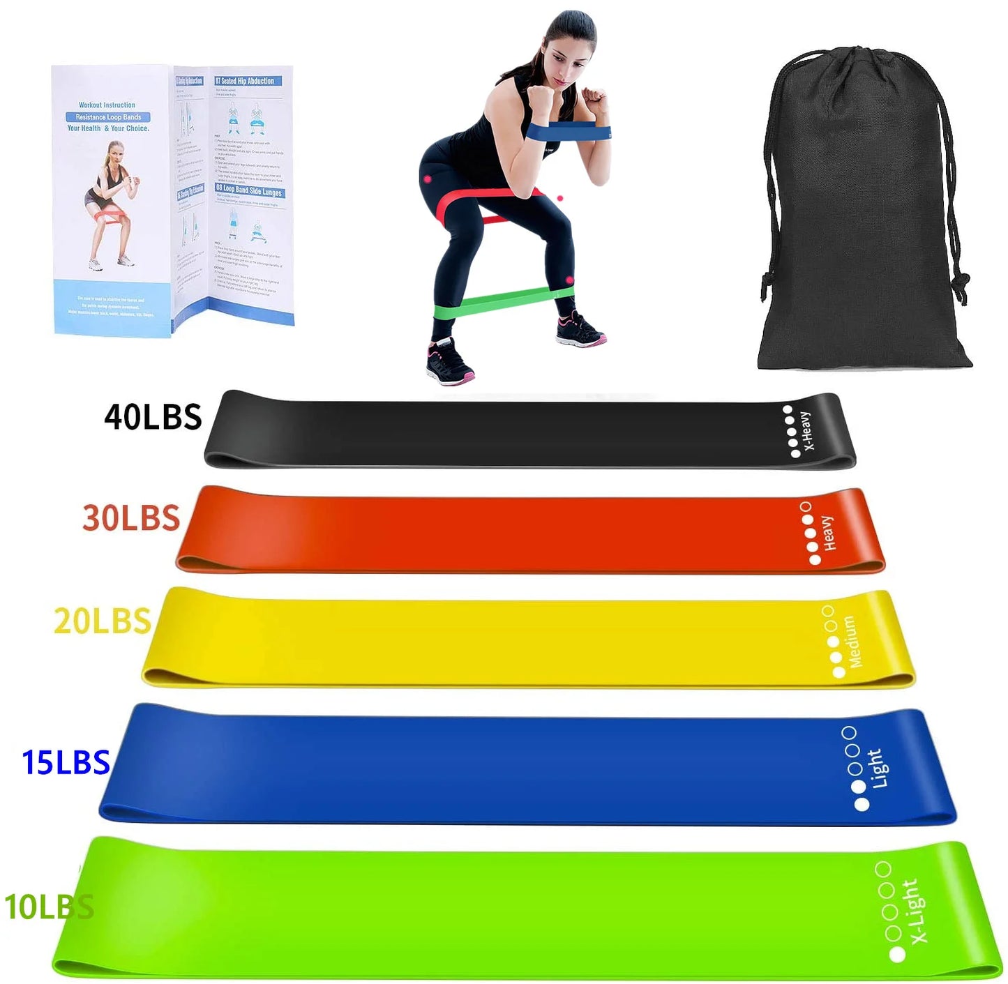 150lb Fitness Resistance Bands Set Yoga Elastic Band Booty Belt Training Loops Bands Workout Gym Equipment for Home Bodybuilding