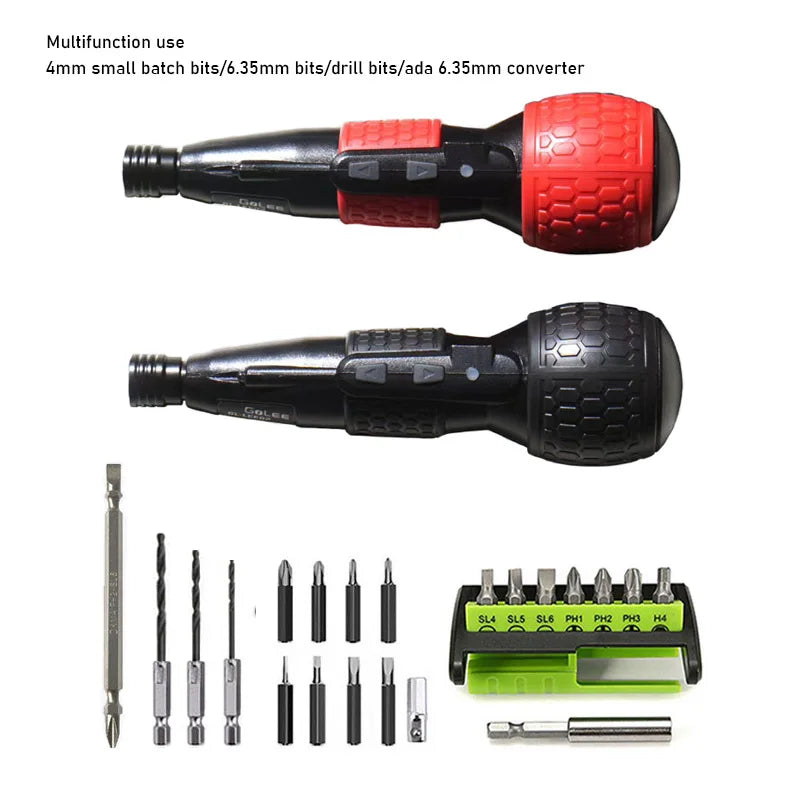 Mini Electric Screwdriver Cordless Drill 1800mah Lithium Battery 3.6V Super Torque Power Tools Traditional Led Light HOME DIY