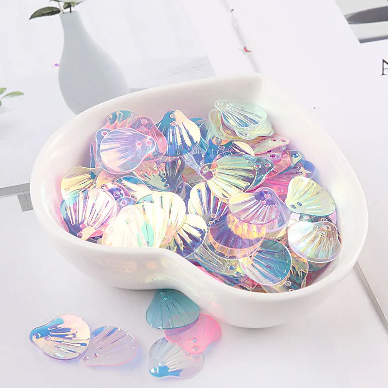 10g/Bag13mm Transparent Shell Mermaid Fish Scale Sequins PVC Paillettes DIY Wedding Sewing Dress Craft Lentejuelas Accessories