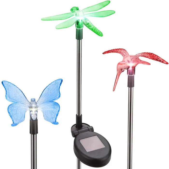 3 Pack Solar Garden Light Outdoor Solar Figurine Stake Light Color Changing Solar Landscape Light For Yard Lawn Patio Pathway