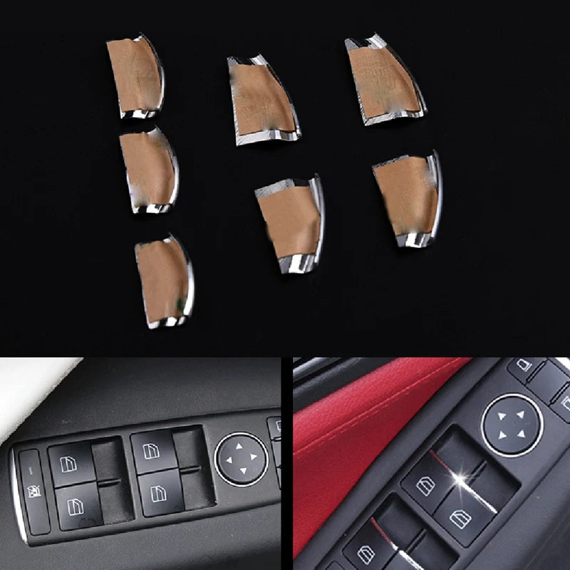 7PCS Car Chrome Interior Door Switch Styling Trims for Tesla Model S / x Accessories