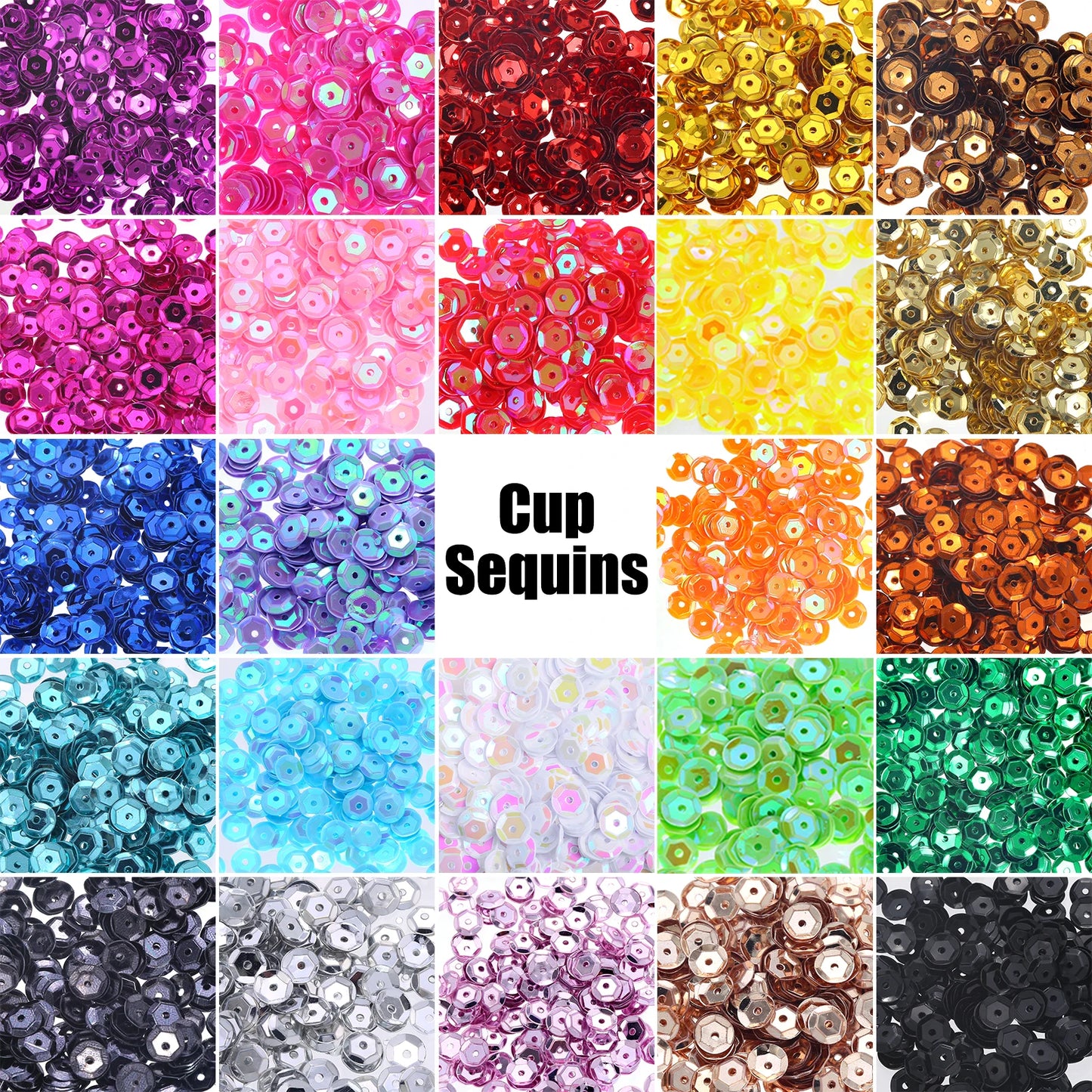 5g/Lot 4mm 6mm 7mm Sequins Loose Round Cup Sequins Paillettes Glitter for Sewing Nail Arts Crafts