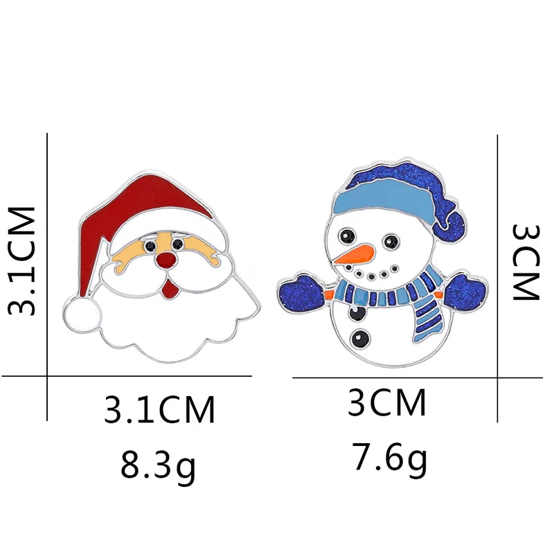 New Christmas Brooches Pins Cute Santa Snowman Claus Hat gloves Bells Socks Candy Enamel Pin Badges Brooch For Women Gift