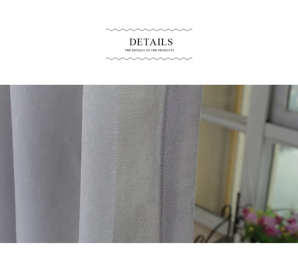 Cheap Gray Tulle Curtain Sheer Linen Curtains For Living Room Bedroom Kitchen Voile Tulle Sheer Curtains Window Treatments