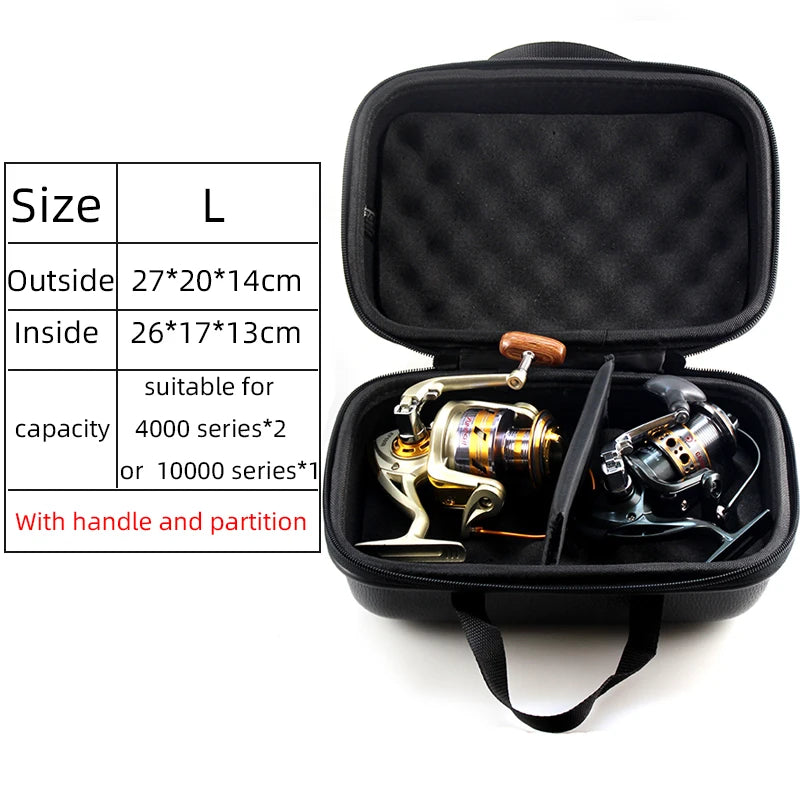 S/M/L Spinning Fishing Bag PU Case Cover Fishing Reel Bag Shockproof Waterproof Fishing Tackle Storage Case For 1-2 Fishing Reel