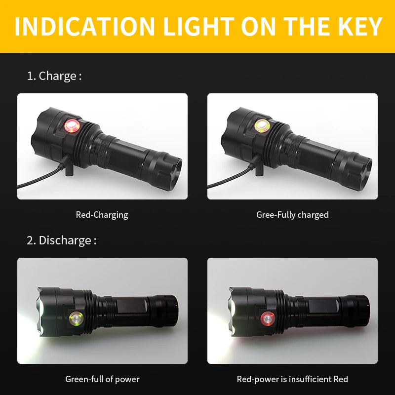 3pcs XHP90 LED Flashlight Super Powerful Tactical Torch USB Rechargeable Waterproof Lamp Ultra Bright Lantern XHP50 30W Linterna