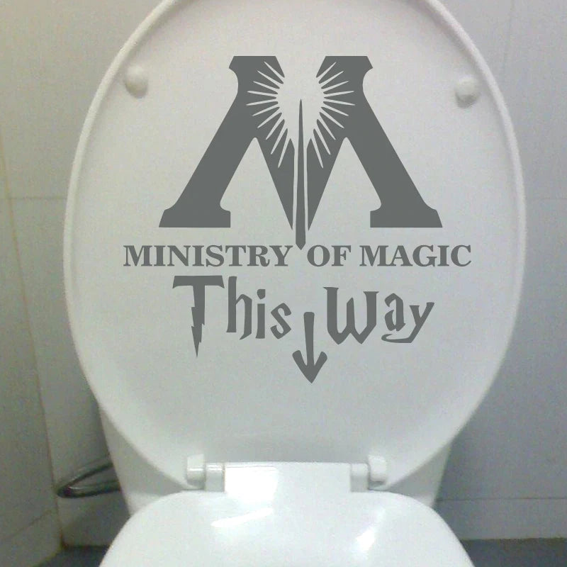 Ministry Of Magic Bathroom Vinyl Wall Sticker Home Decor Toilet Decal Toilet Art Decoration DIY Stickers Y131