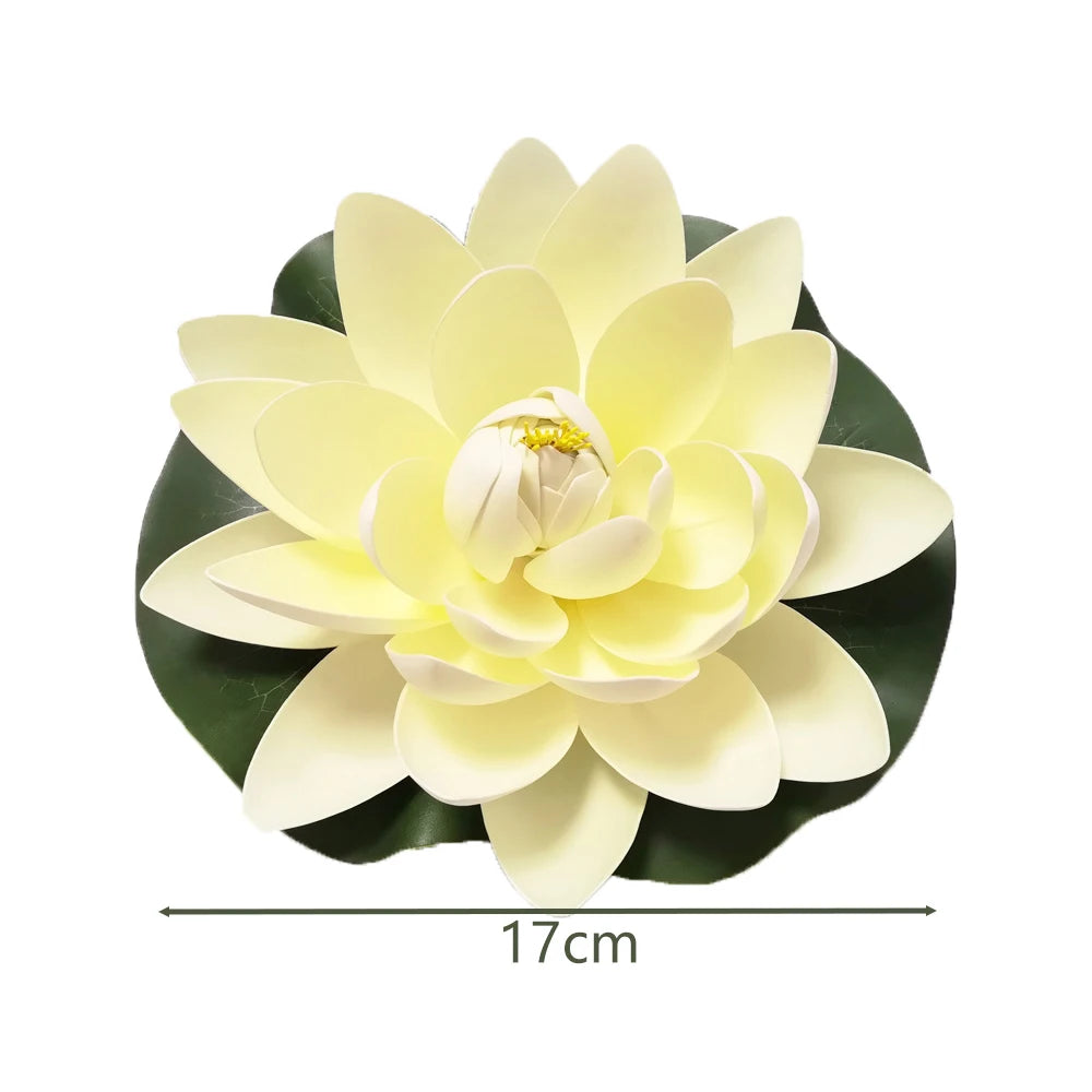 1pcs Simulation Lotus Floating Flowers Water Lily Pond Decoration Tank Plant Artificial Lotus Flowers Floating Flowers Decor