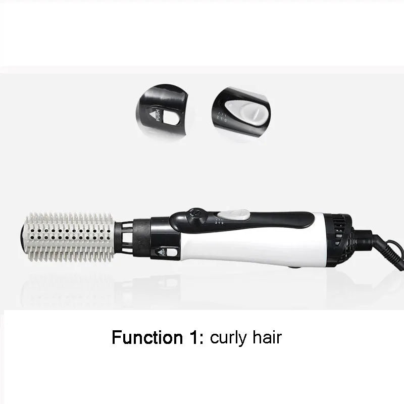 hair dryer Curling Hair 2 In 1 Brush Hot Air Styler Comb Curling Iron Roll Styling Brush Hair Dryer Blow With Nozzles SU404