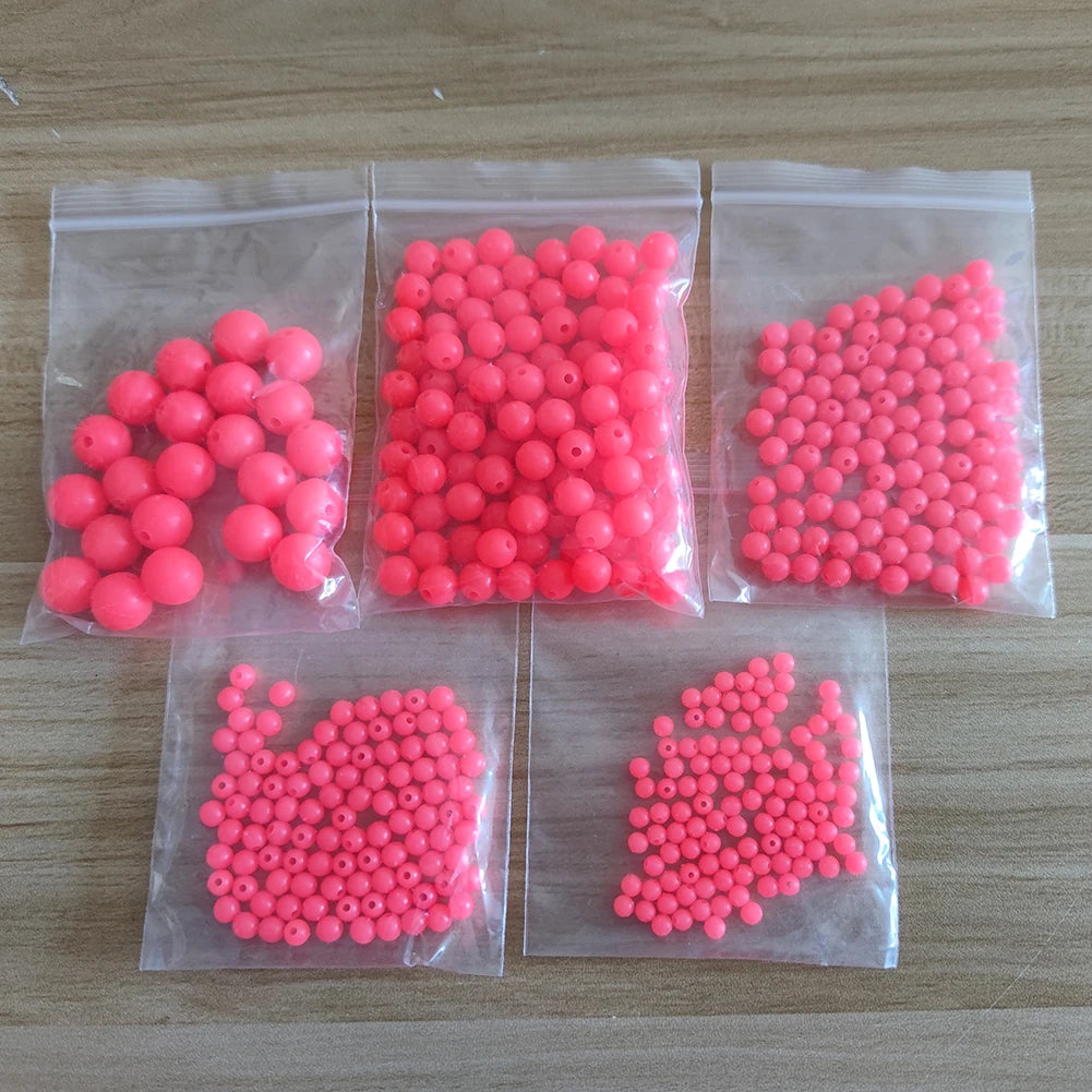 100pcs/pack Hard Round Fishing Beads Plastic Rig Beads 3mm-12mm Fishing Stopper Carp Fishing Gear Accessory