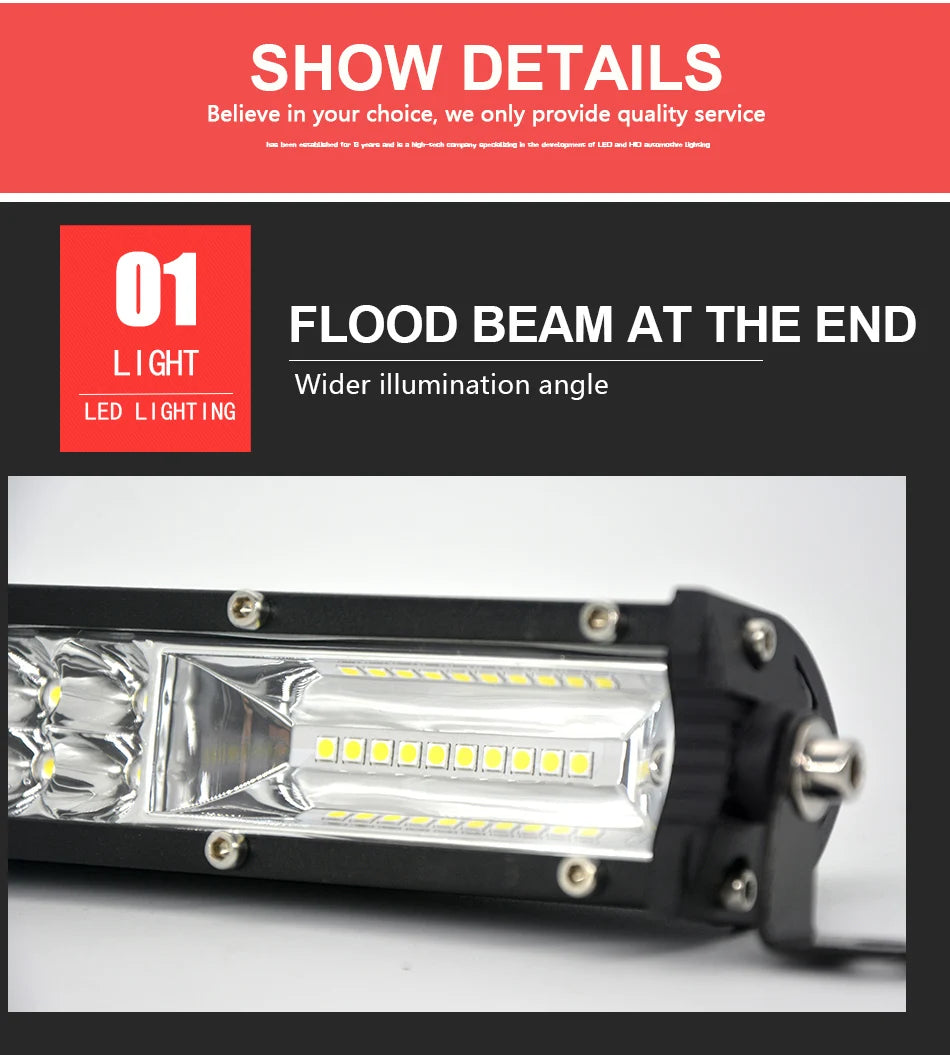 Tripcraft Ultra-Slim 120W 180W 240W 300W 4x4 led bar for Car Tractor UAZ Offroad 4WD ATV Truck Car accessories for vehicles