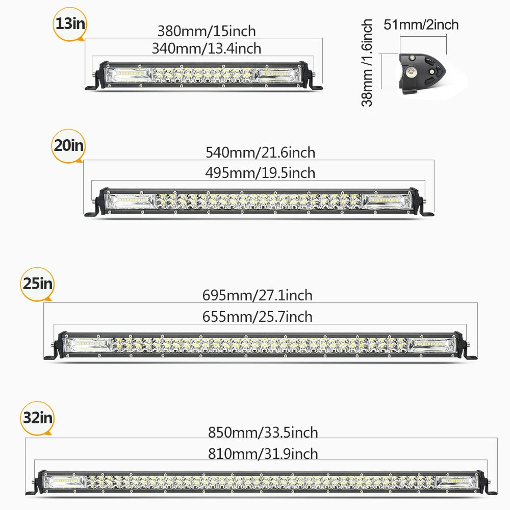 Tripcraft Ultra-Slim 120W 180W 240W 300W 4x4 led bar for Car Tractor UAZ Offroad 4WD ATV Truck Car accessories for vehicles