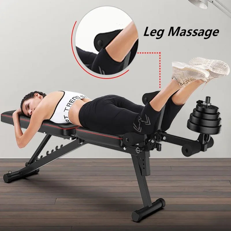 Gym Fitness Foldable Muscle Press Machine Supine Bench Dumbbell Board Sit-ups Rack Weight Lift Training Body Building Equipment