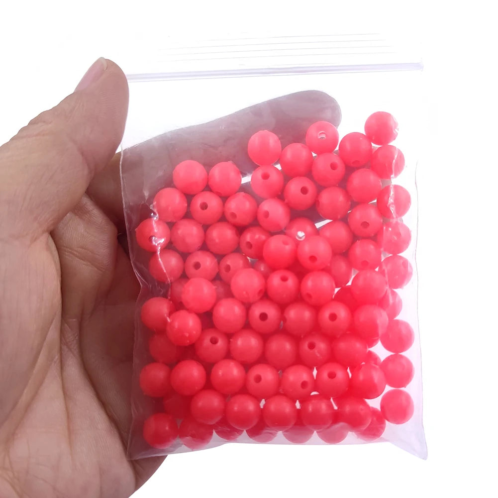 100pcs/pack Hard Round Fishing Beads Plastic Rig Beads 3mm-12mm Fishing Stopper Carp Fishing Gear Accessory