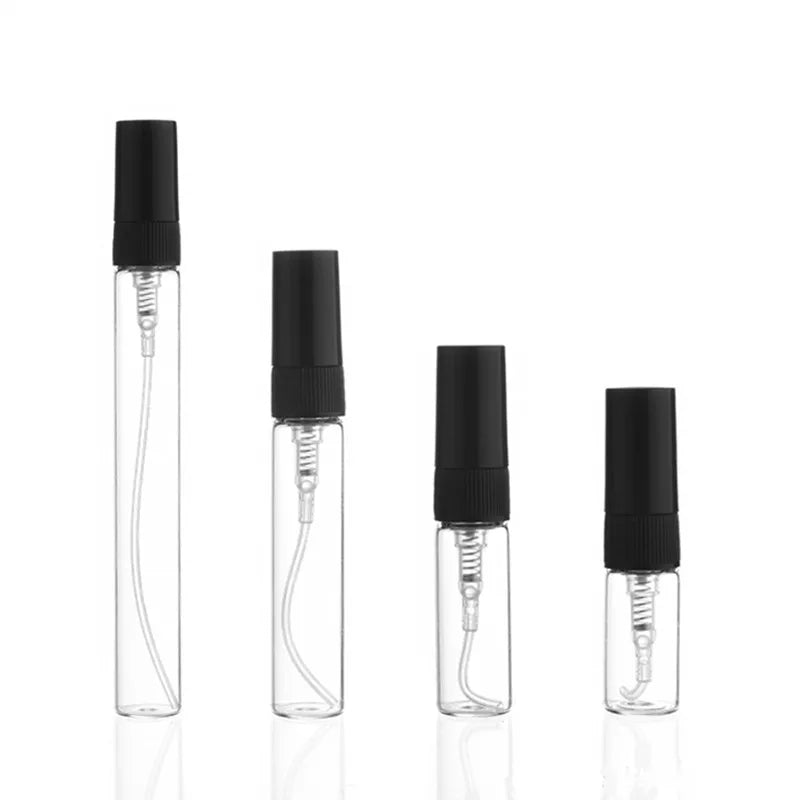 5pcs/pack 2ML 3ML 5ML 10ML Clear Mini Perfume Glass Bottle Empty Cosmetics Bottle Sample Test Tube Thin Glass Vials Amber