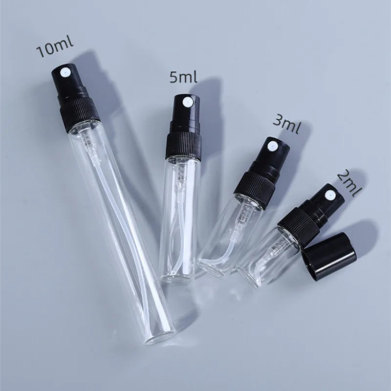 5pcs/pack 2ML 3ML 5ML 10ML Clear Mini Perfume Glass Bottle Empty Cosmetics Bottle Sample Test Tube Thin Glass Vials Amber