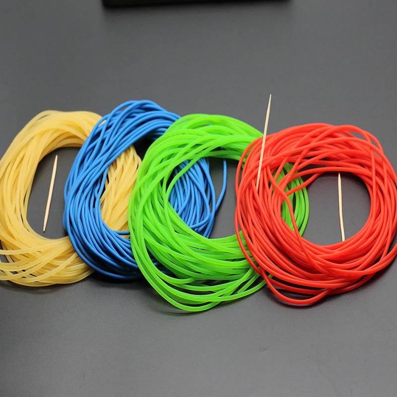 5m Solid Elastic Rubber Fishing Line Diameter 2mm Plain Elastic Fishing Rope Tied Reinforcement Group Strapping Fishing Gear