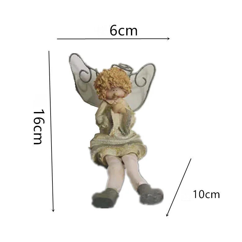 Pastoral Four Hanging Feet Little Angel Resin Accessories Outdoor Park Lawn Figurines Crafts Garden Balcony Sculpture Decoration