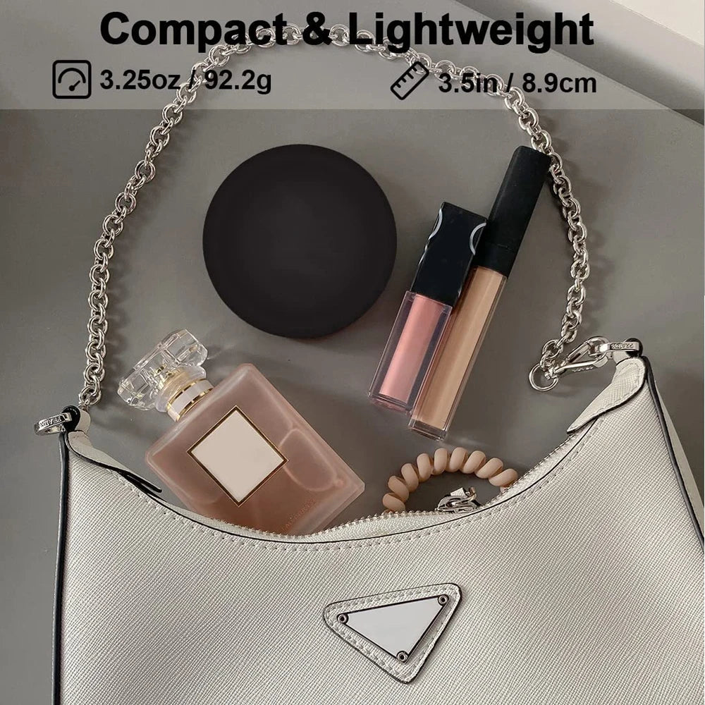 Mini Portable Folding Travel Mirror LED Light Makeup Mirror Compact Mirror 10X Magnification 2-sided Beauty Makeup Round Mirror