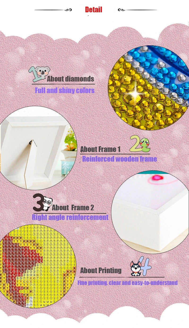 Christmas 5D Diamond Painting Kits for Kids for Children Beginners Art Crafts Unicorn Diamond Embroidery Home Wall Decoration