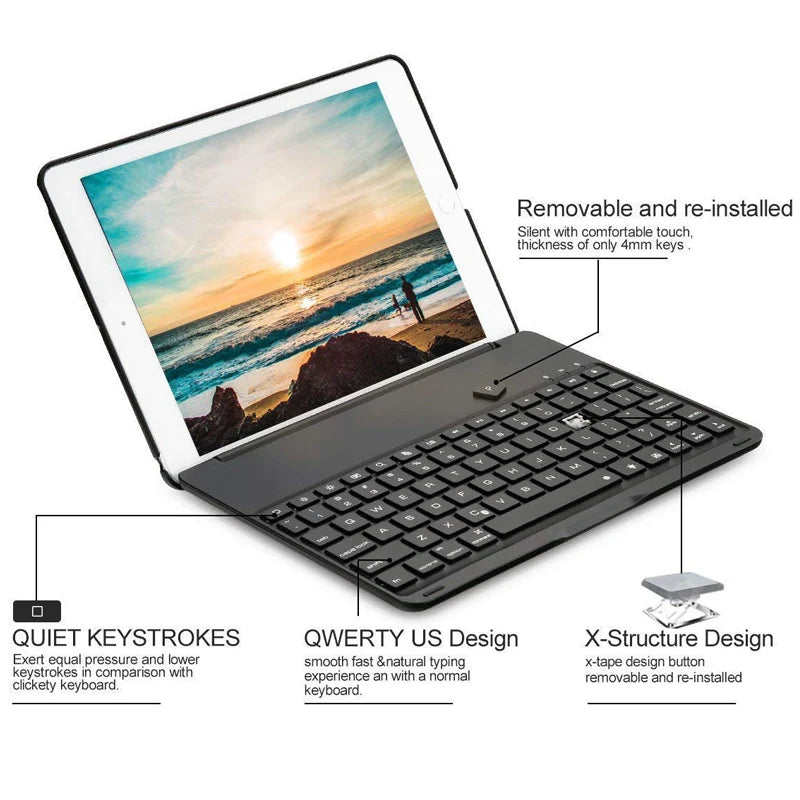 Keyboard Case For iPad 9.7 2017 2018 5th 6th generation iPad Air 1 2 ipad pro 9.7 Mini 1 2 3 4 5 bluetooth keyboard Cover cases