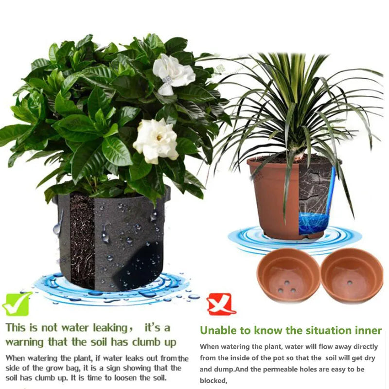 1 Gallon-30 Gallon Plant Grow Bags Home Garden Plant Growing  Fabric Pot Grow Fruit  Plants Thicken Gardening Tools