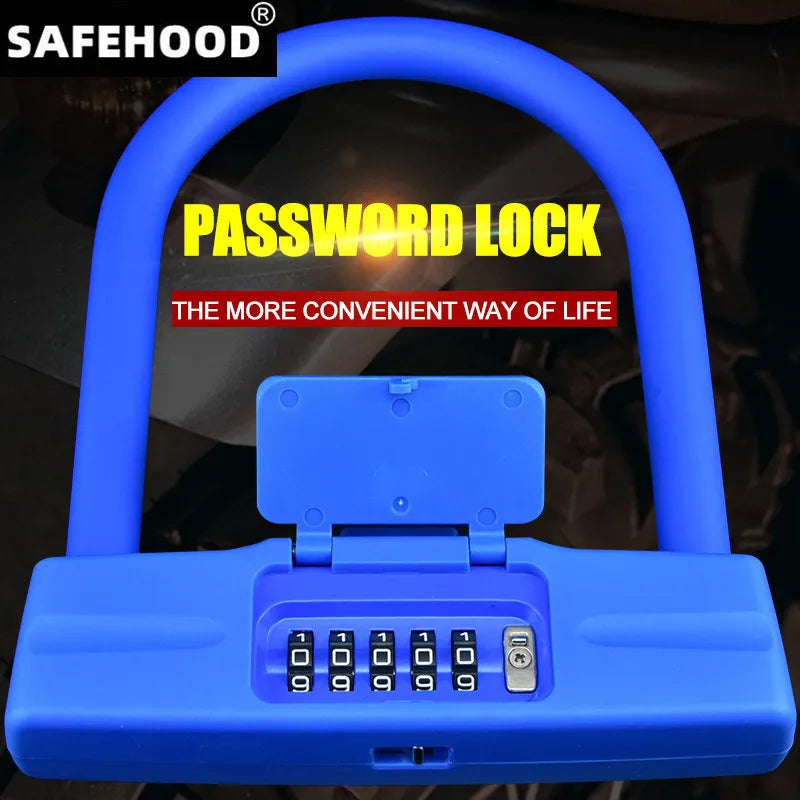 Free Shipping Bicycle U five-digit Password Lock Bike Lock Anti-Theft  Secure Lockwaterproof motorcycle alarm lock Accessories