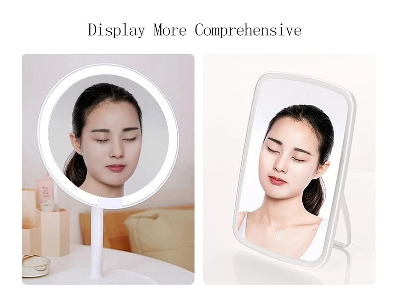 Original Youpin Led Light Mirror Jordan judy Intelligent  Makeup Mirrors Portable Rechargeable Desktop Touch-Screen Mirror