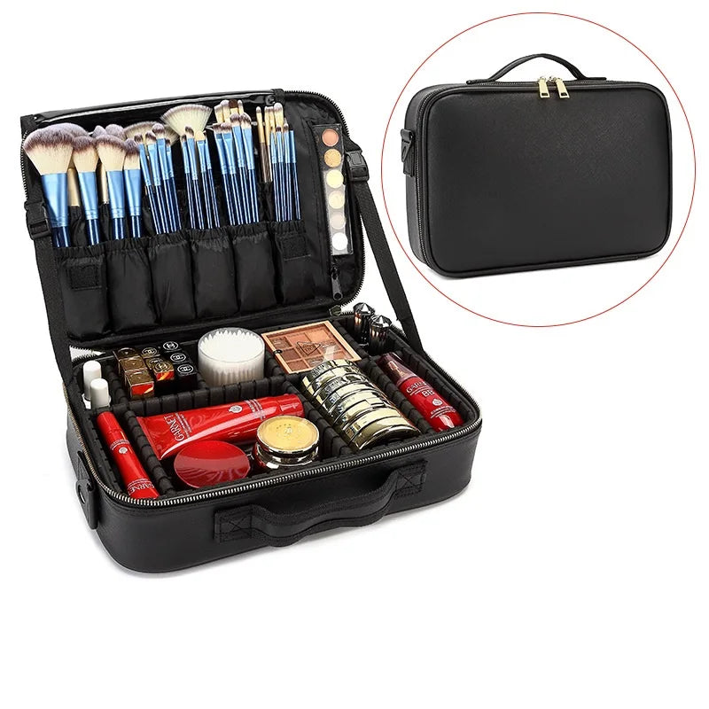 Professional Makeup Box Large Capacity Makeup Artist Portable Cosmetic Brush Organize Case Storage Bag Travel For Women 2024