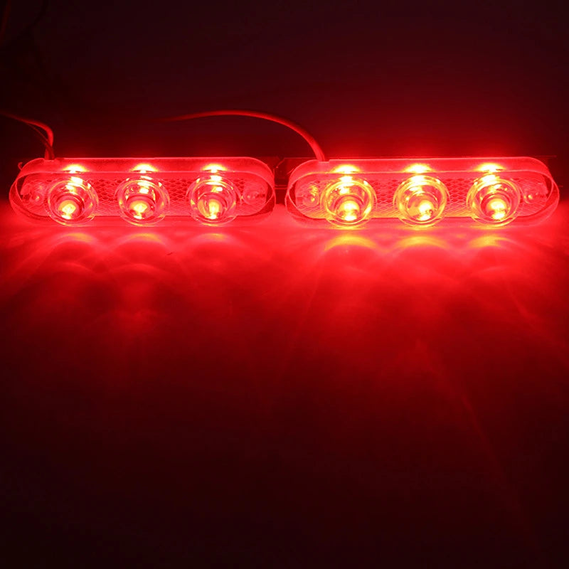 1 Pair Police Lights 3 Led Strobe Lights Flasher Auto Flash Stroboscopes Strobe Light Emergency Warning Light For Car Motorcycle