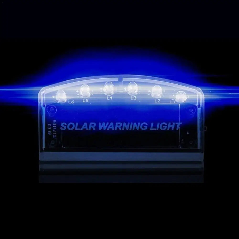 6 LEDs Auto Solar Charger Car Burglar Alarm Lamp Sensor Security Warning Light Security Warning Light Safty Night Driving Signal