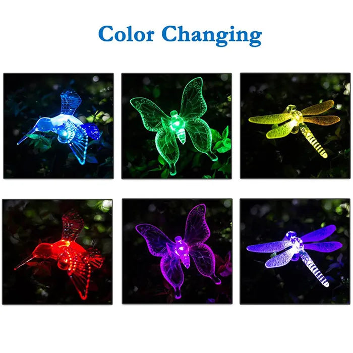 3 Pack Solar Garden Light Outdoor Solar Figurine Stake Light Color Changing Solar Landscape Light For Yard Lawn Patio Pathway