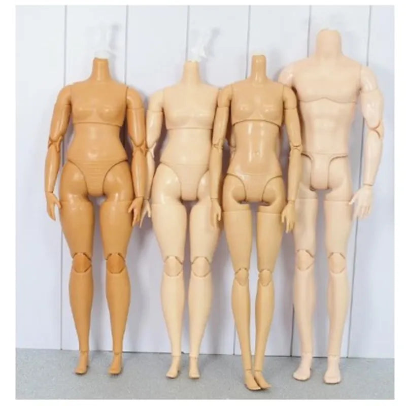 Multi Joints Movable Doll Body Figure Fat Slim Yoga Doll Body Beige White Brown Doll Toy Body For All 1/6 Head Man Lady Doll Toy