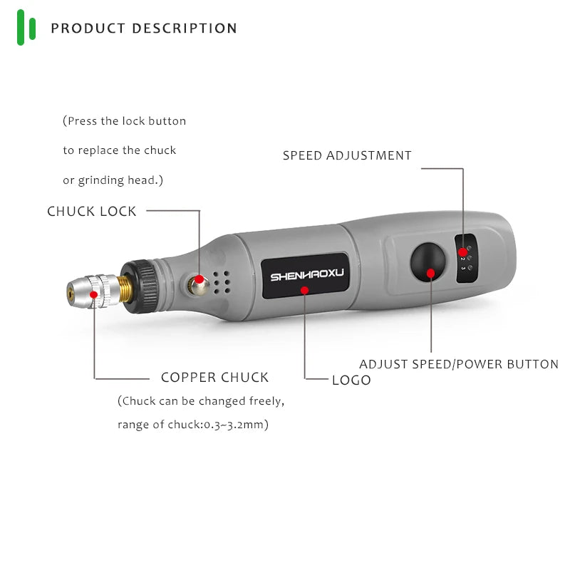 SHENHAOXU 100-240V Mini Drill Engraving-Pen Dremel-Tools Accessoraies-Set Adjustable Grinding With Multifunction power tool