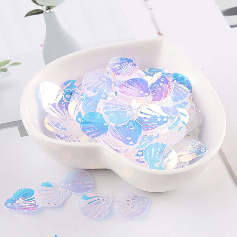 10g/Bag13mm Transparent Shell Mermaid Fish Scale Sequins PVC Paillettes DIY Wedding Sewing Dress Craft Lentejuelas Accessories