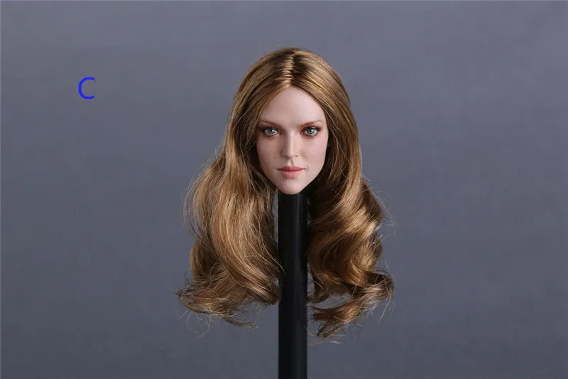 Gc009 1/6 Amanda Seyfried Women Soldier Head Sculpt With Curly Hair For 12" Action Figure Body Doll