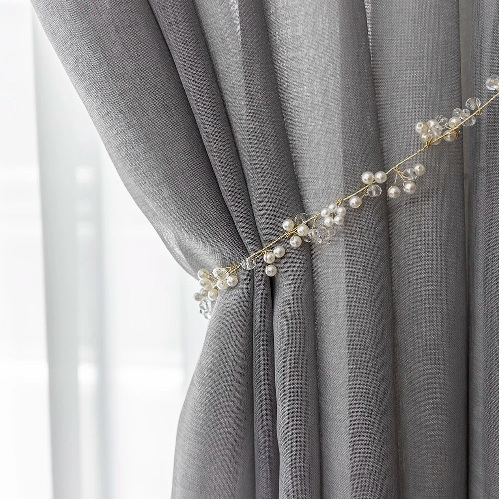 Cheap Gray Tulle Curtain Sheer Linen Curtains For Living Room Bedroom Kitchen Voile Tulle Sheer Curtains Window Treatments