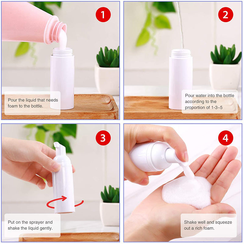 1pc Small Foam Dispenser Plastic Pump Bottles Mini Empty Soap Refillable Bottle for Travel Cleaning Cosmetics Packaging 30/60ml