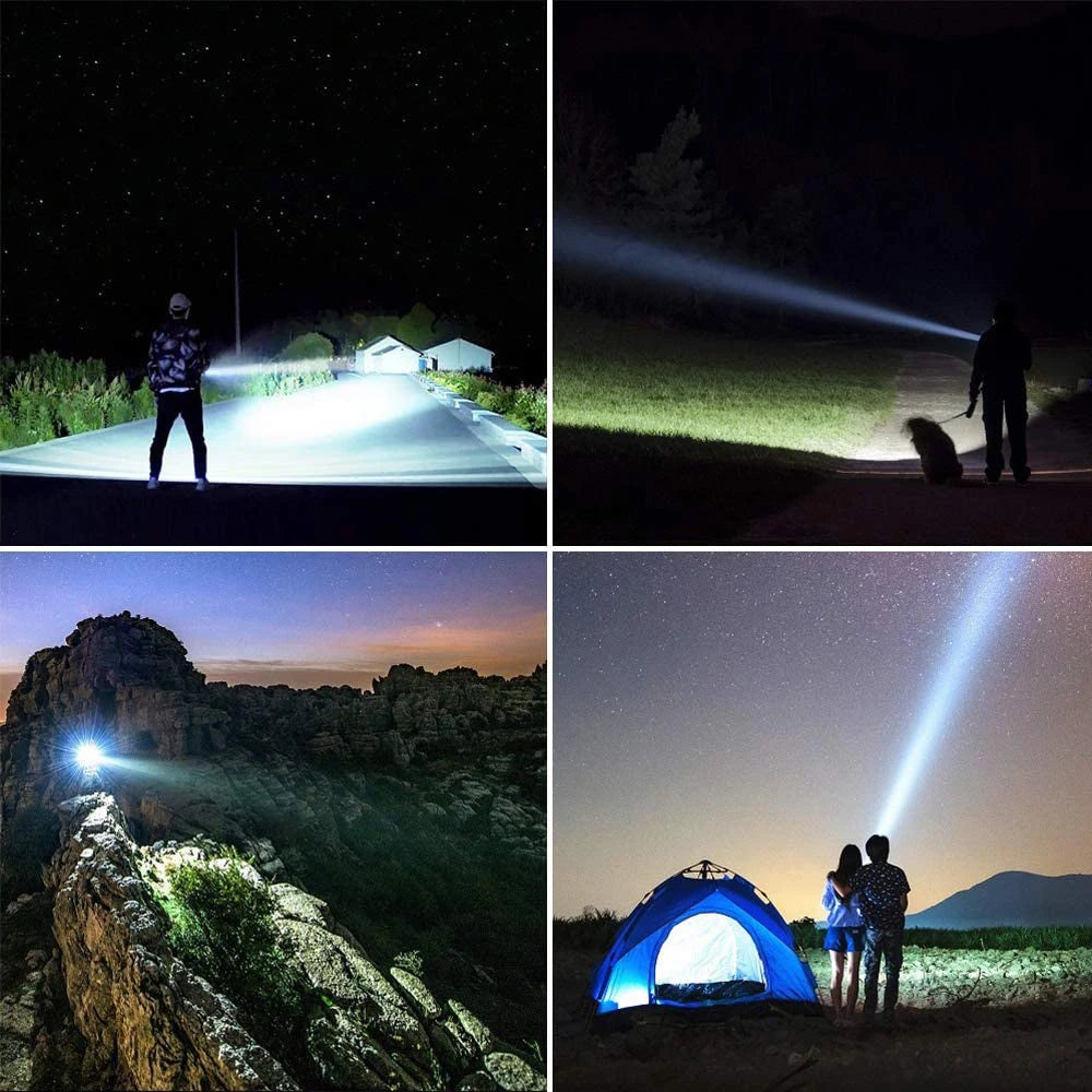 Powerful 10000mAh Power Bank LED Searchlight Super Bright LED Work Light Rechargeable Handheld Flashlight Spotlight Waterproof