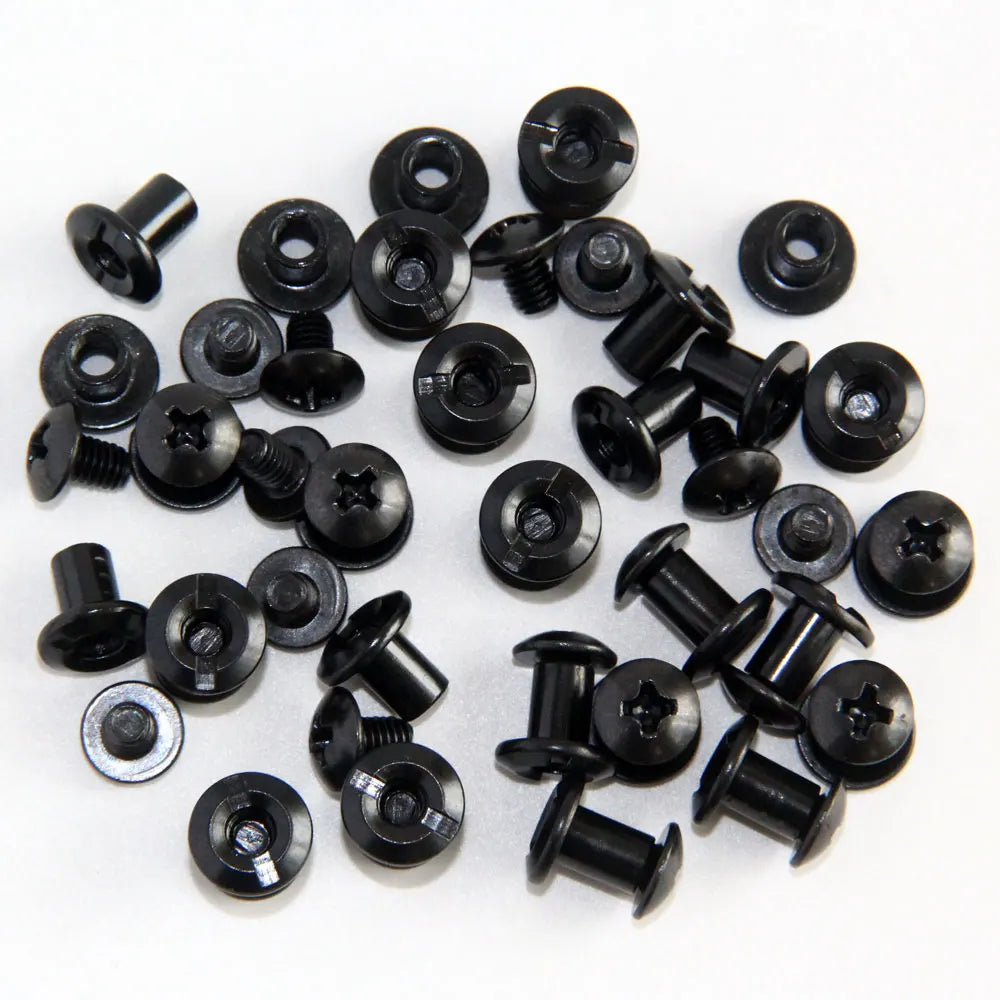 100pcs Black Tactical Slotted Posts and Cross Head Screw DIY Kydex Leather Holster Sheath Chicago Screws