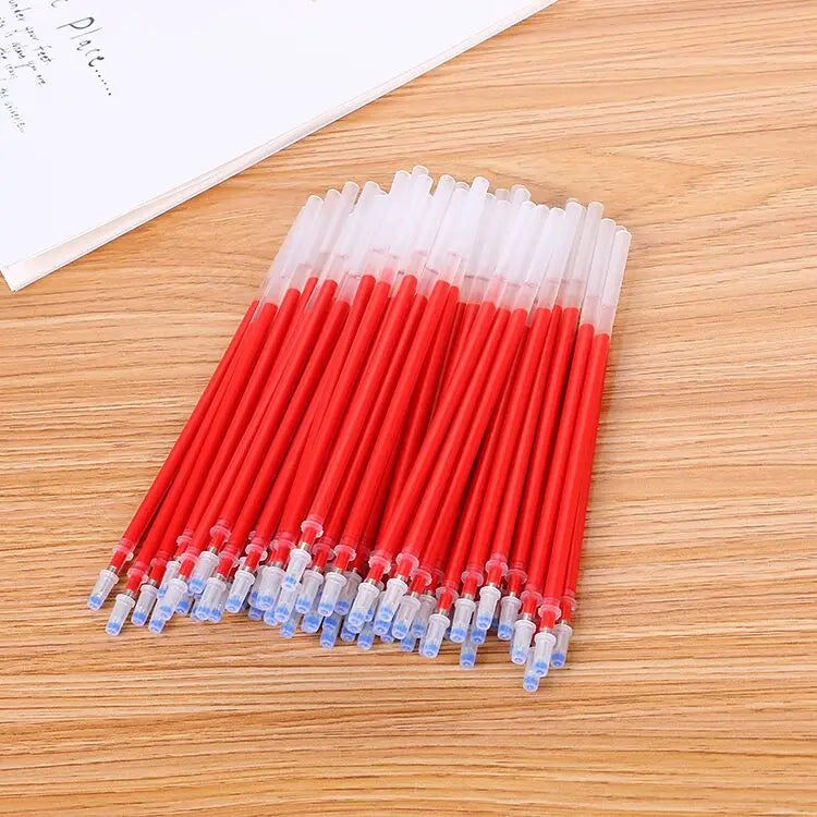 50pcs Wholesale Stationery Black Refills 0.5mm Factory Direct Office Kawaii Stationary Pen Refill Colorful Student Supplies