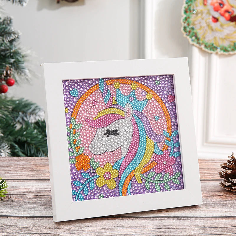 Christmas 5D Diamond Painting Kits for Kids for Children Beginners Art Crafts Unicorn Diamond Embroidery Home Wall Decoration