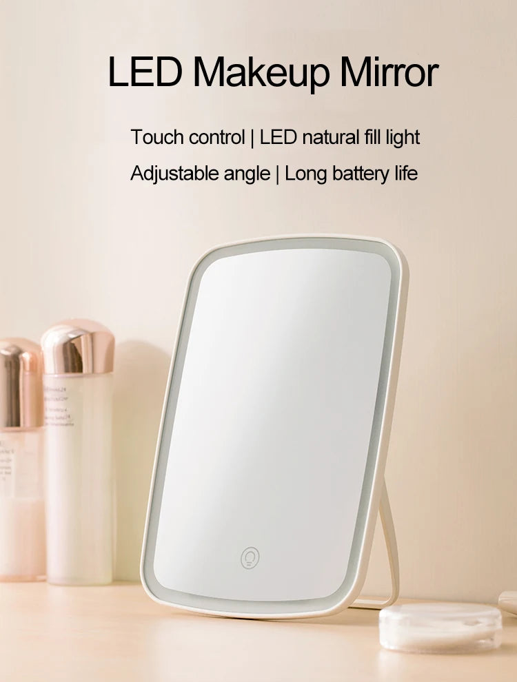 Original Youpin Led Light Mirror Jordan judy Intelligent  Makeup Mirrors Portable Rechargeable Desktop Touch-Screen Mirror