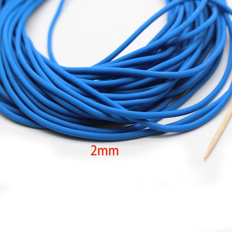 5m Solid Elastic Rubber Fishing Line Diameter 2mm Plain Elastic Fishing Rope Tied Reinforcement Group Strapping Fishing Gear