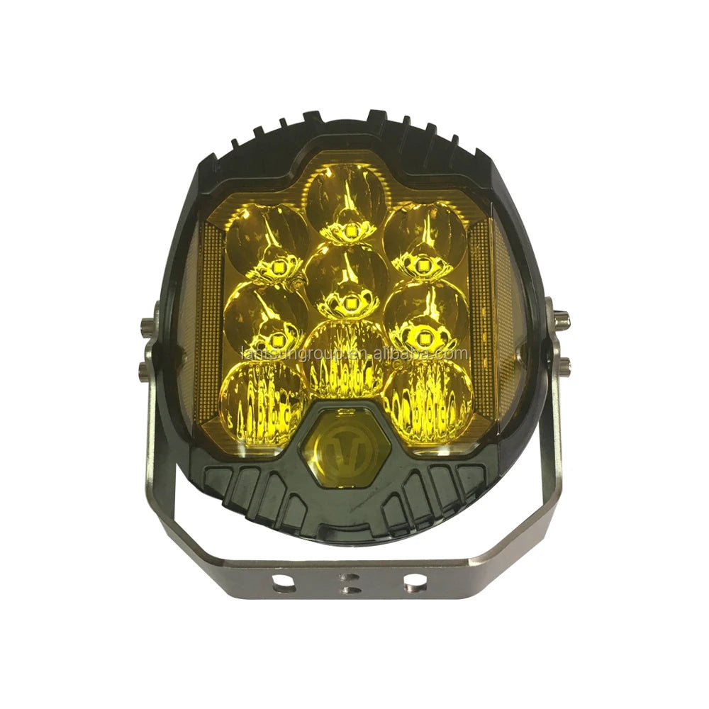 7 Inch Yellow Lens Light Bar 90w Vehicle Led Work Lights Lantsun