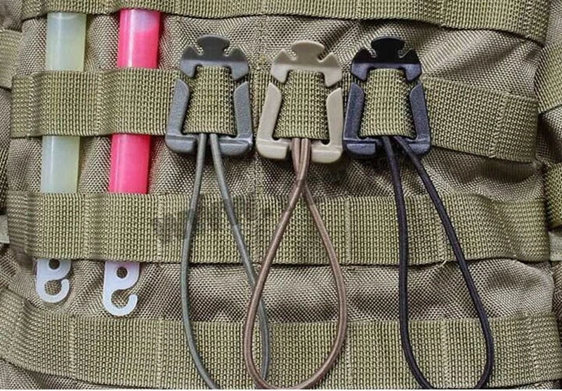 10pcs Tactical Gear Clip Molle Web Dominators for Backpack Straps Management Buckle Carabiner Clips Tube Strap MOlle Attachments